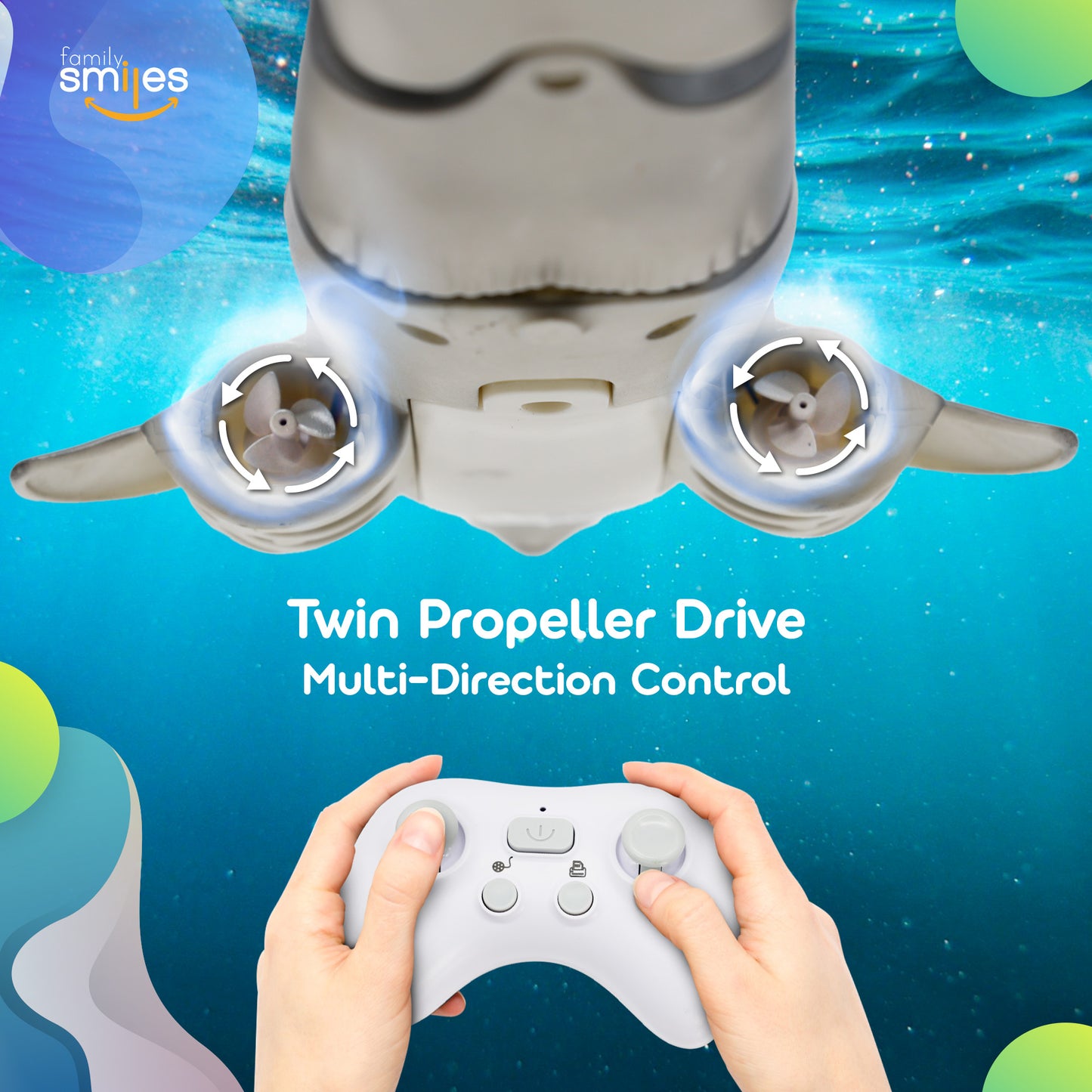 Family Smiles Kids RC Dolphin Pool Bath Toy Remote Control Water Toys For Boys Girls 6+ Years Gift