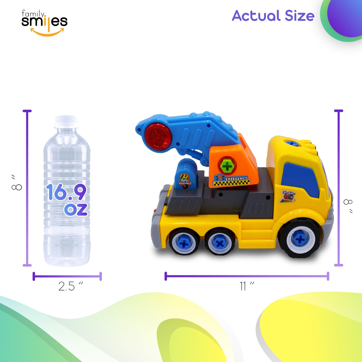 Kids Educational Take Apart Boy Vehicle Toy Construction Developmental STEM Learning Crane Engineering Tools Build Your Own Car Play Set for Children