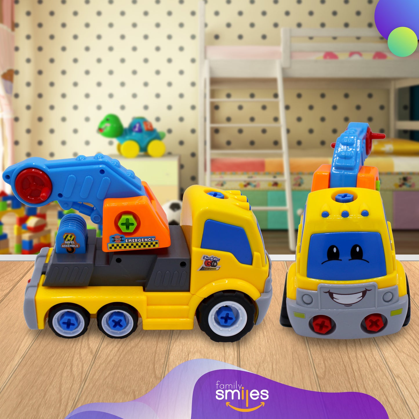 Kids Educational Take Apart Boy Vehicle Toy Construction Developmental STEM Learning Crane Engineering Tools Build Your Own Car Play Set for Children
