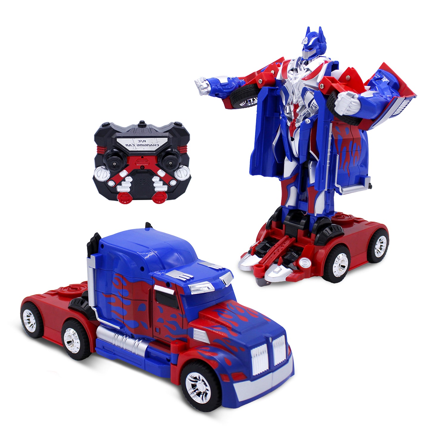 Family Smiles Kids RC Toy Truck Transforming Robot Remote Control Vehicle Toys for Boys 8 - 12 Blue