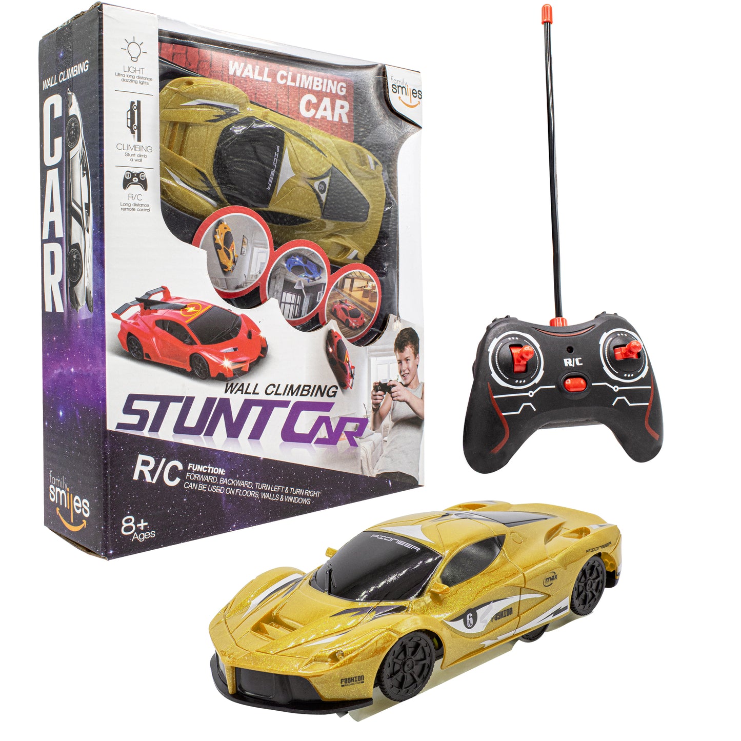 Kids Wall Climbing Remote Control Car for Kids RC Vehicle Toys for Boys 8 - 12 Yellow