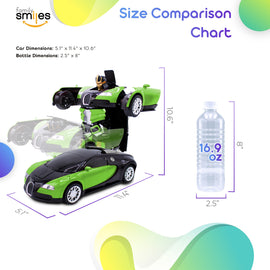 Family Smiles Kids Remote Control Toy Car Transforming Robot RC Vehicle Toys Boys Age 8-12 Extra Battery