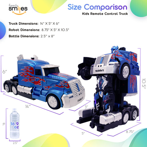 Kids Remote Control Truck RC Car Transforming Robot