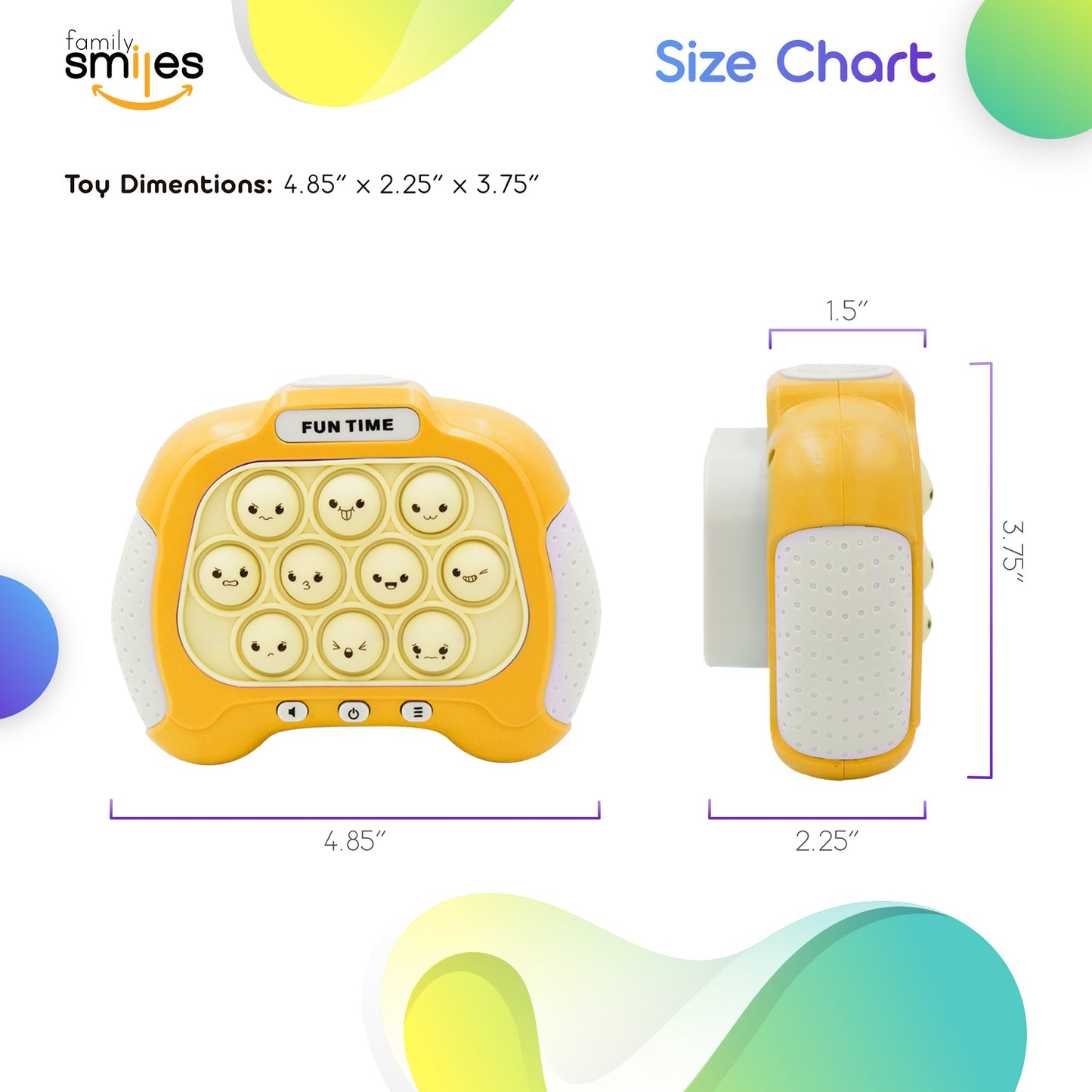 Family Smiles Pop It Fidget Music Puzzle Game Kids Light Up Bubble Push Sensory Toy Yellow