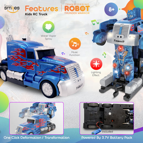 Kids Remote Control Truck RC Car Transforming Robot