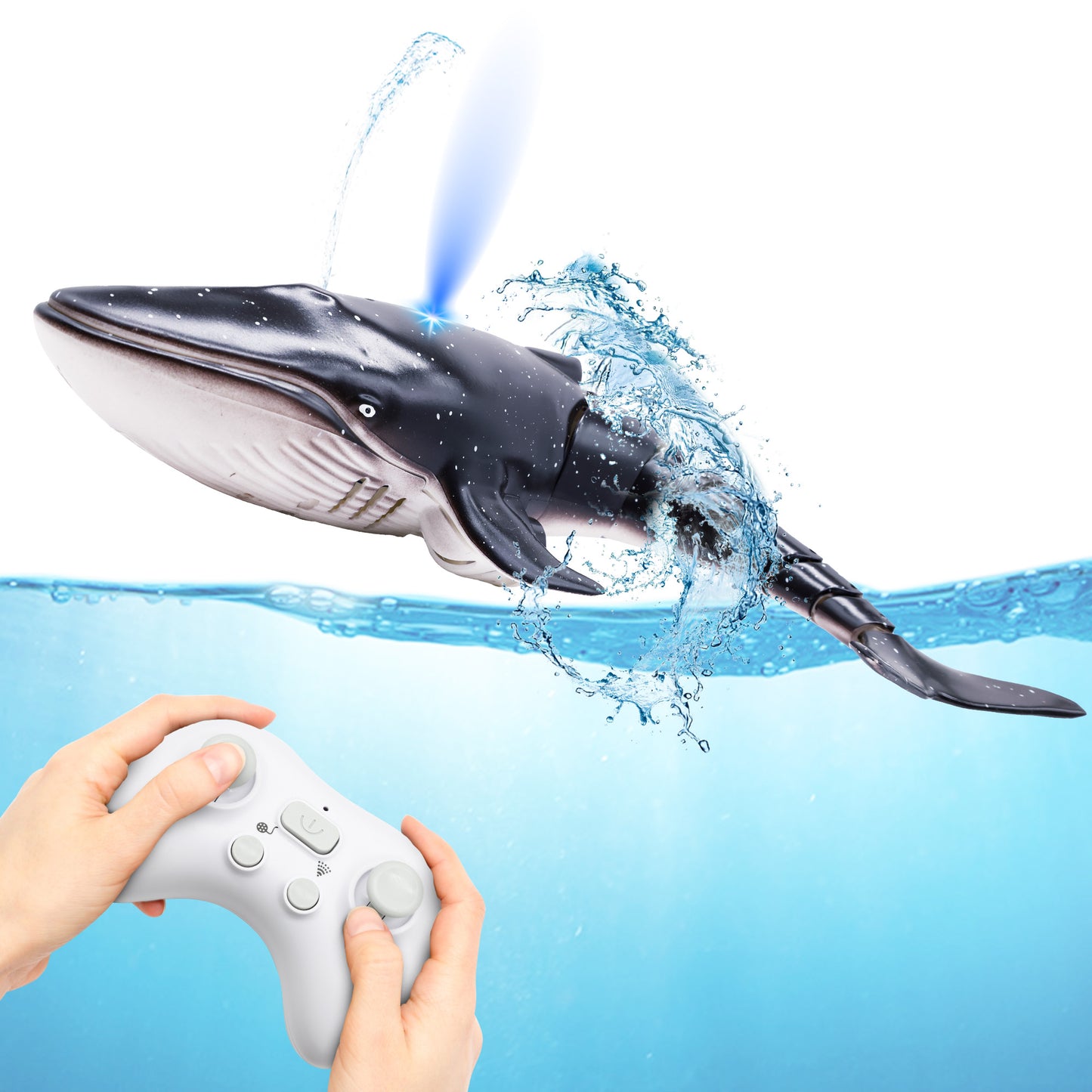 Family Smiles Kids RC Whale Pool Bath Toy Remote Control Water Toys For Boys Girls 6+ Years Gift