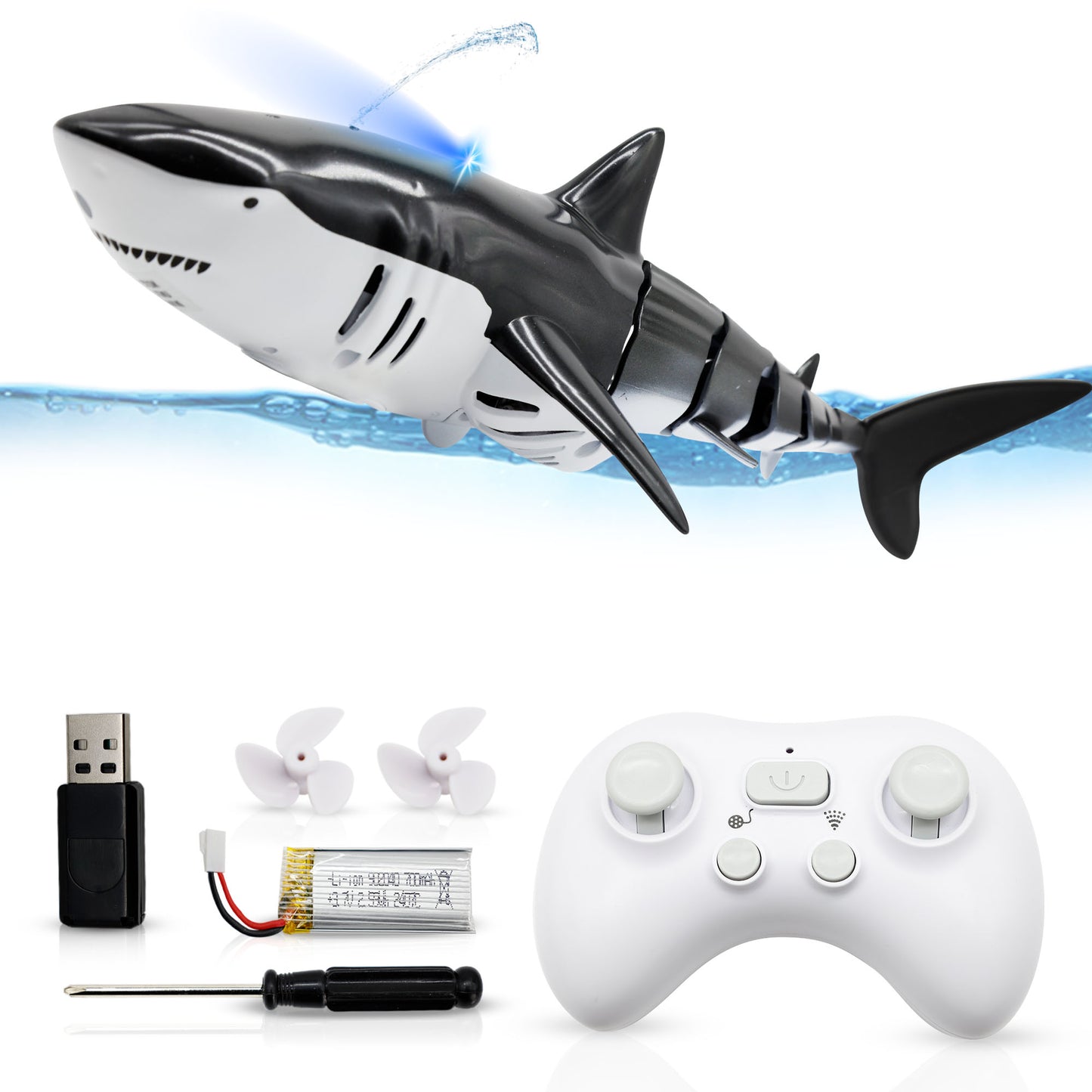 Family Smiles Kids RC Shark Pool Bath Toy Remote Control Water Toys Boy Girl 6+ Year Gift