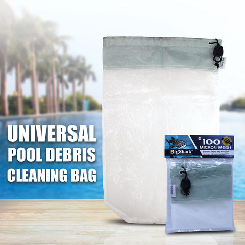Pool Debris Cleaning Vacuum Replacement Nylon Bag 15" X 24.5" Leaf Pool Cleaner 100 Micron Fine Mesh Bag Cleans Leaves Dirt for Pools and Spas