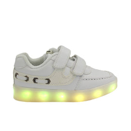 Kids Boat (White) - LED SHOE SOURCE,  Shoes - Fashion LED Shoes USB Charging light up Sneakers Adults Unisex Men women kids Casual Shoes High Quality