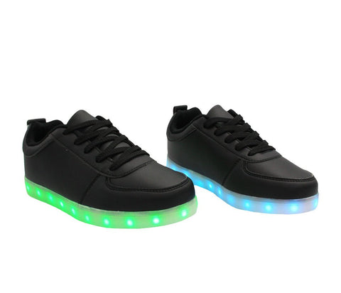 Low Top Casual (Black) - LED SHOE SOURCE,  Shoes - Fashion LED Shoes USB Charging light up Sneakers Adults Unisex Men women kids Casual Shoes High Quality