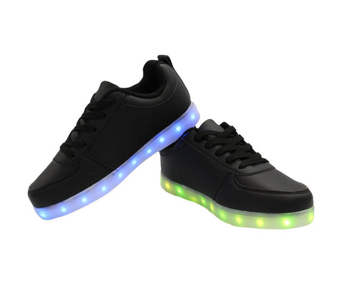 Low Top Casual (Black) - LED SHOE SOURCE,  Shoes - Fashion LED Shoes USB Charging light up Sneakers Adults Unisex Men women kids Casual Shoes High Quality