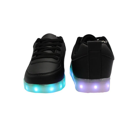 Low Top Casual (Black) - LED SHOE SOURCE,  Shoes - Fashion LED Shoes USB Charging light up Sneakers Adults Unisex Men women kids Casual Shoes High Quality