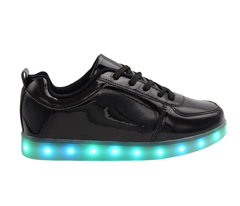 Low Top Shine (Black) - LED SHOE SOURCE,  Shoes - Fashion LED Shoes USB Charging light up Sneakers Adults Unisex Men women kids Casual Shoes High Quality