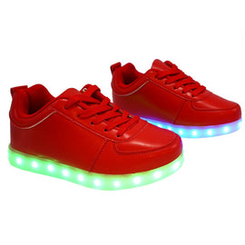 Low Top Casual (Red) - LED SHOE SOURCE,  Shoes - Fashion LED Shoes USB Charging light up Sneakers Adults Unisex Men women kids Casual Shoes High Quality
