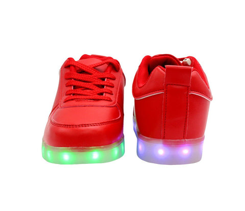 Low Top Casual (Red) - LED SHOE SOURCE,  Shoes - Fashion LED Shoes USB Charging light up Sneakers Adults Unisex Men women kids Casual Shoes High Quality