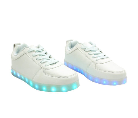 Low Top Casual (White) - LED SHOE SOURCE,  Shoes - Fashion LED Shoes USB Charging light up Sneakers Adults Unisex Men women kids Casual Shoes High Quality