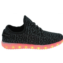 Sport Knit (Black) - LED SHOE SOURCE,  Shoes - Fashion LED Shoes USB Charging light up Sneakers Adults Unisex Men women kids Casual Shoes High Quality