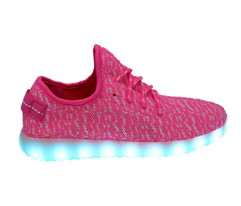 Sport Knit (Pink) - LED SHOE SOURCE,  Shoes - Fashion LED Shoes USB Charging light up Sneakers Adults Unisex Men women kids Casual Shoes High Quality