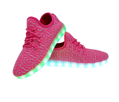 Sport Knit (Pink) - LED SHOE SOURCE,  Shoes - Fashion LED Shoes USB Charging light up Sneakers Adults Unisex Men women kids Casual Shoes High Quality
