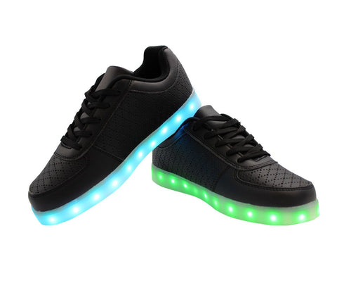 Low Top Fashion Walker (Black) - LED SHOE SOURCE,  Shoes - Fashion LED Shoes USB Charging light up Sneakers Adults Unisex Men women kids Casual Shoes High Quality