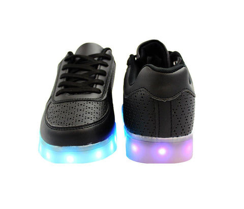 Low Top Fashion Walker (Black) - LED SHOE SOURCE,  Shoes - Fashion LED Shoes USB Charging light up Sneakers Adults Unisex Men women kids Casual Shoes High Quality