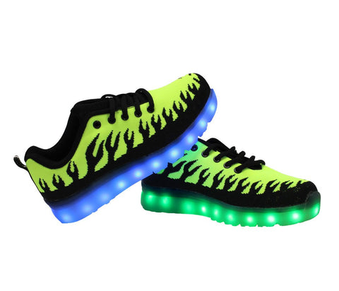 Inferno Sport (Lime Green) - LED SHOE SOURCE,  Shoes - Fashion LED Shoes USB Charging light up Sneakers Adults Unisex Men women kids Casual Shoes High Quality