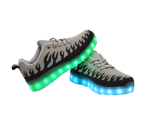 Inferno Sport (Grey) - LED SHOE SOURCE,  Shoes - Fashion LED Shoes USB Charging light up Sneakers Adults Unisex Men women kids Casual Shoes High Quality