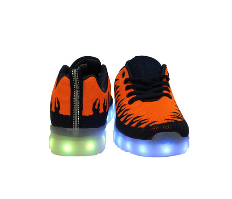Inferno Sport (Orange) - LED SHOE SOURCE,  Shoes - Fashion LED Shoes USB Charging light up Sneakers Adults Unisex Men women kids Casual Shoes High Quality