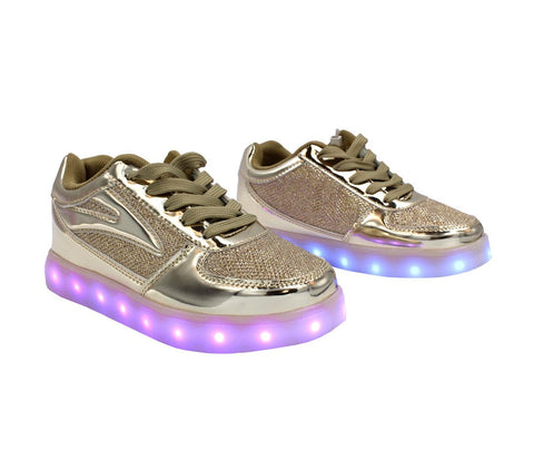 Low Top Fusion (Gold) - LED SHOE SOURCE,  Shoes - Fashion LED Shoes USB Charging light up Sneakers Adults Unisex Men women kids Casual Shoes High Quality