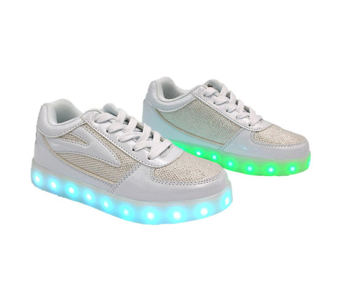 Low Top Fusion (White) - LED SHOE SOURCE,  Shoes - Fashion LED Shoes USB Charging light up Sneakers Adults Unisex Men women kids Casual Shoes High Quality