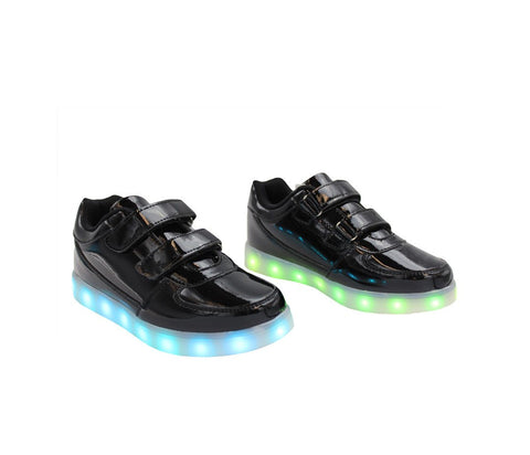 Kids Low Top Shine (Black) - LED SHOE SOURCE,  Shoes - Fashion LED Shoes USB Charging light up Sneakers Adults Unisex Men women kids Casual Shoes High Quality