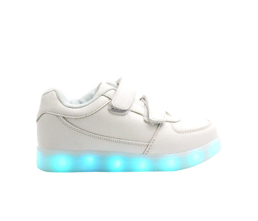 Kids Low Top Casual (White) - LED SHOE SOURCE,  Shoes - Fashion LED Shoes USB Charging light up Sneakers Adults Unisex Men women kids Casual Shoes High Quality