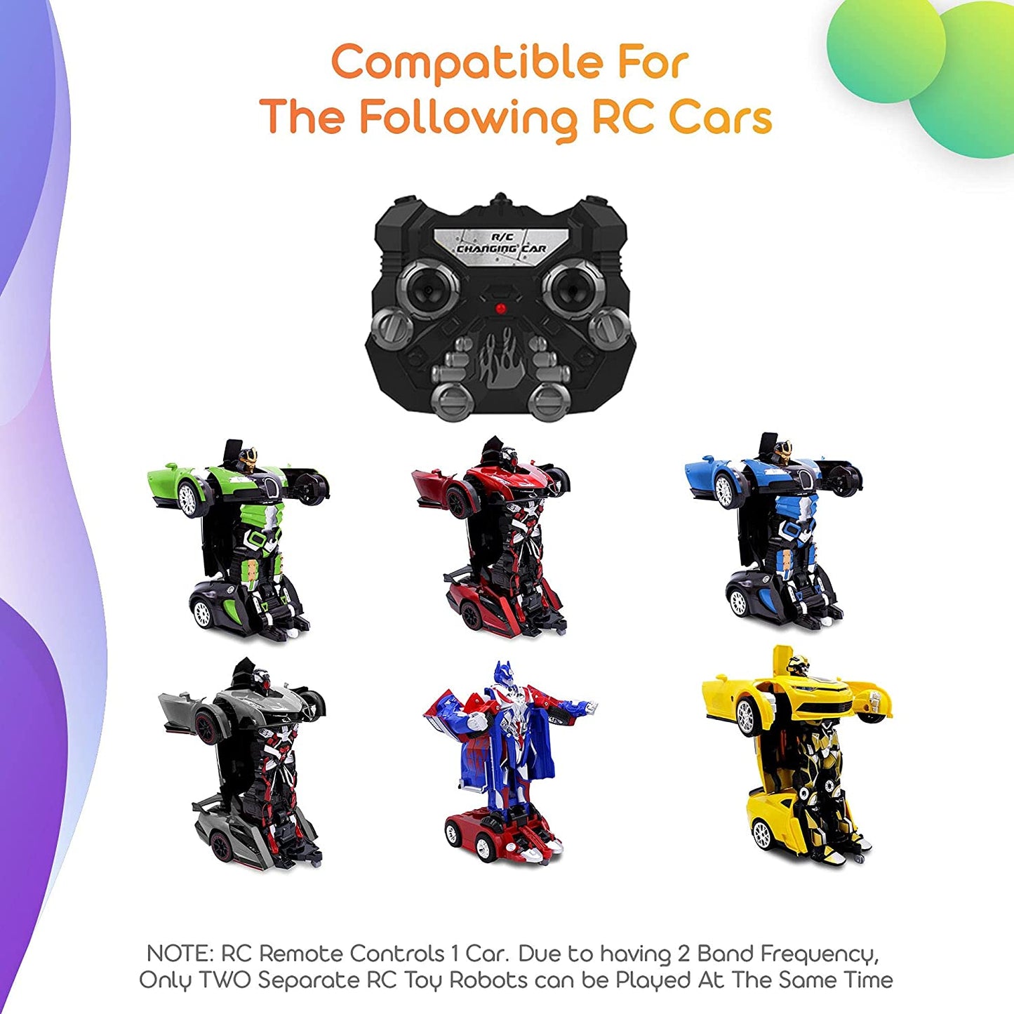 Family Smiles RC Toy Transforming Robot Car 2.4 GHz Radio Remote Control Replacement