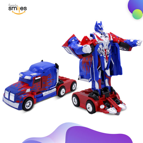 Family Smiles Kids RC Toy Truck Transforming Robot Remote Control Vehicle Toys for Boys 8 - 12 Blue