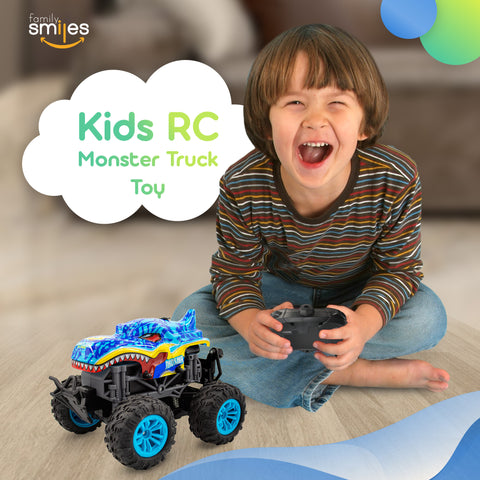 Kids RC Dinosaur Monster Truck 2 Pack Toy Water Spray Haze Lights Sound Effects Remote Control Vehicle 1:16 Scale Green Teal