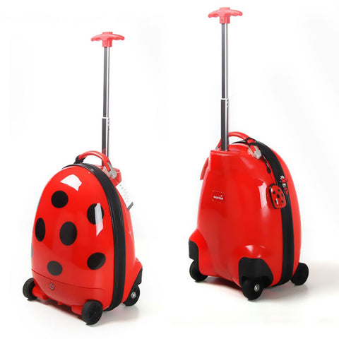 Kids Remote Control Walking Suitcase - RC Luggage for Children - Ladybug