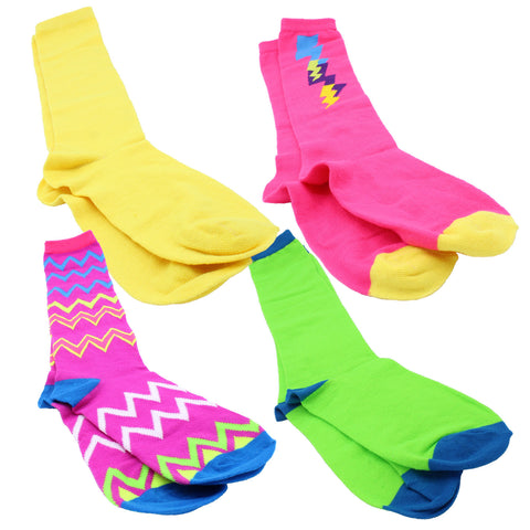 Neon Pattern Socks 4-Pack