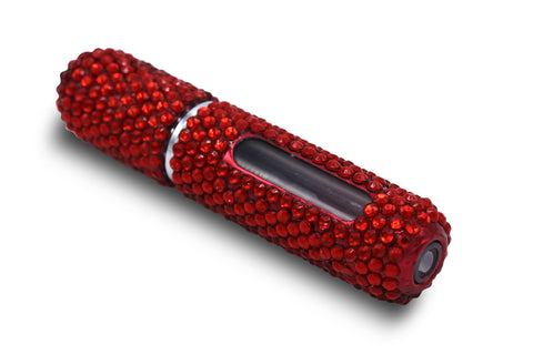 Lola Refillable 4 ml Gold Travel Bottle Spray Container/Atomizer - Adorned with Rhinestones and Available in 4 colors