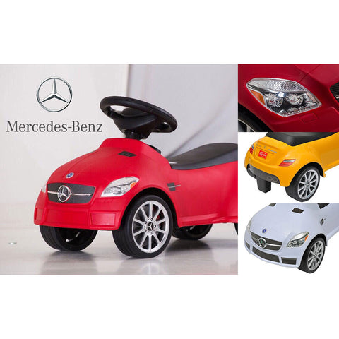 Family Smiles Kids Toddlers Foot-to-Floor Ride-On Push Car Offically Licensed Mercedes SLK AMG Lightweight Buggy Car for Boys (Red)